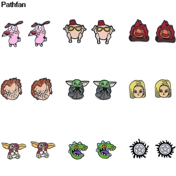 

12pair A3800 Patchfan Cartoon Lovely Enamel Earrings Fashion Jewelry Accessories for Female Gift Classic Anime Cosplay Earrings