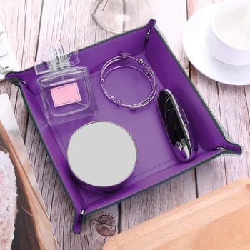 

6pcs Square Dice Tray PU Velvet Folding Tray Rolling for DND and Other Tabletop Games