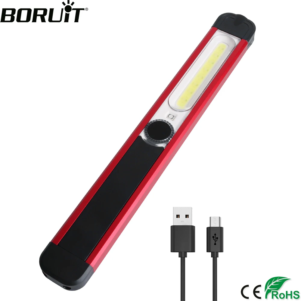 BORUiT COB светодиодный светильник для кемпинга работы осмотра USB Перезаряжаемый