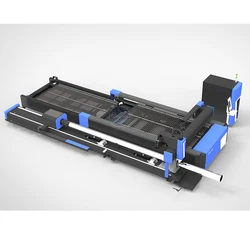 Machine de découpe Laser à Fiber optique, Table d'échange à haute efficacité, rotative combinée pour tubes en acier doux 