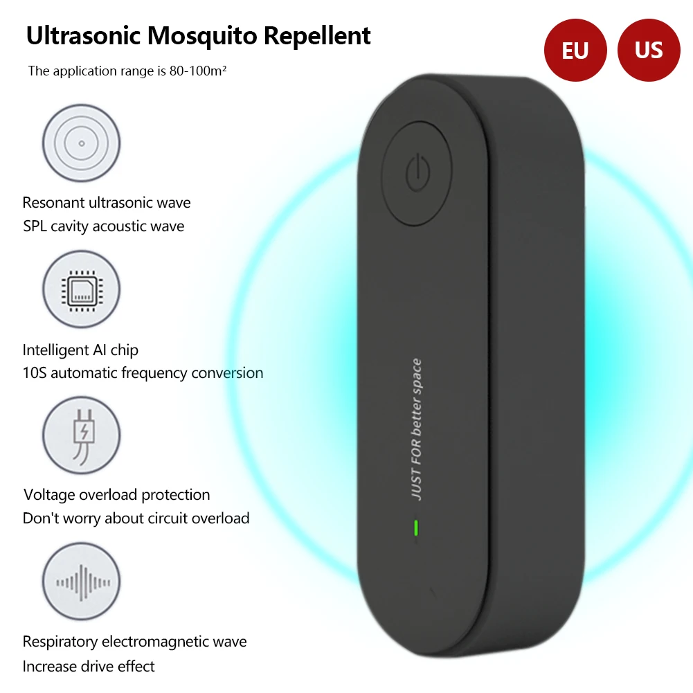 Repelente de mosquitos ultrasónico electrónico, repelente de insectos, moscas y ratones