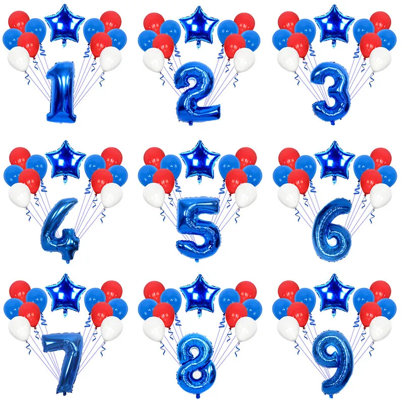 

12pcs/set 32inch number gold balloons 18inch surprise star happy birthday party decorations kids 1st baby shower latex globos
