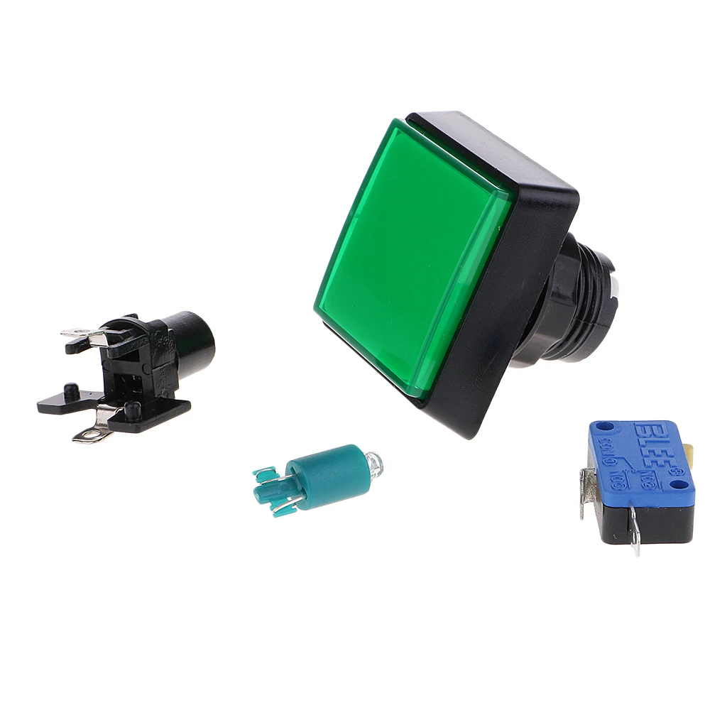 Rectangle Arcade Machine Game Button with led lamp illuminated