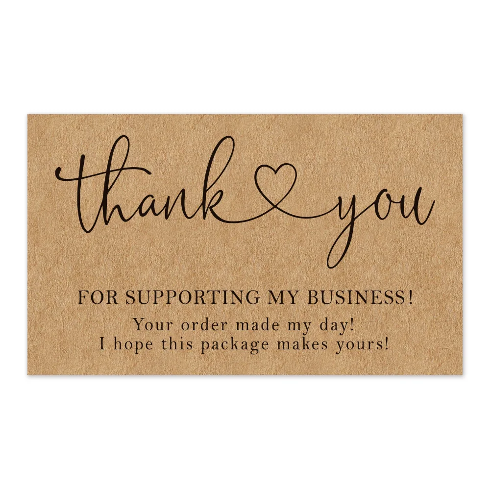 Mini Greeting Cards Thank You Card For Small Shop Gift Decoration Card For Small Business card Natural Kraft Paper 10-30pcs