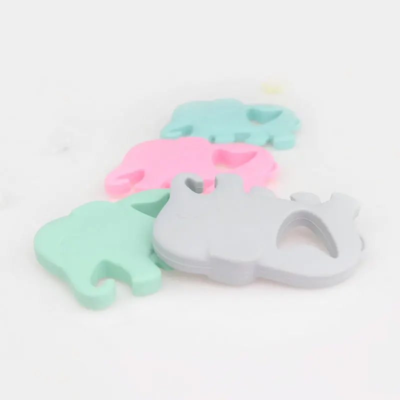Слон Силиконовые Прорезыватели животных детские жевательные игрушки DIY кулон в виде игрушки для режущихся зубов сенсорные для пищевой