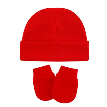 3pcs Baby Infants Anti Scratching Cotton Gloves+Hat Set Newborn Face Protection Scratch Mittens Warm Cap Kit 9