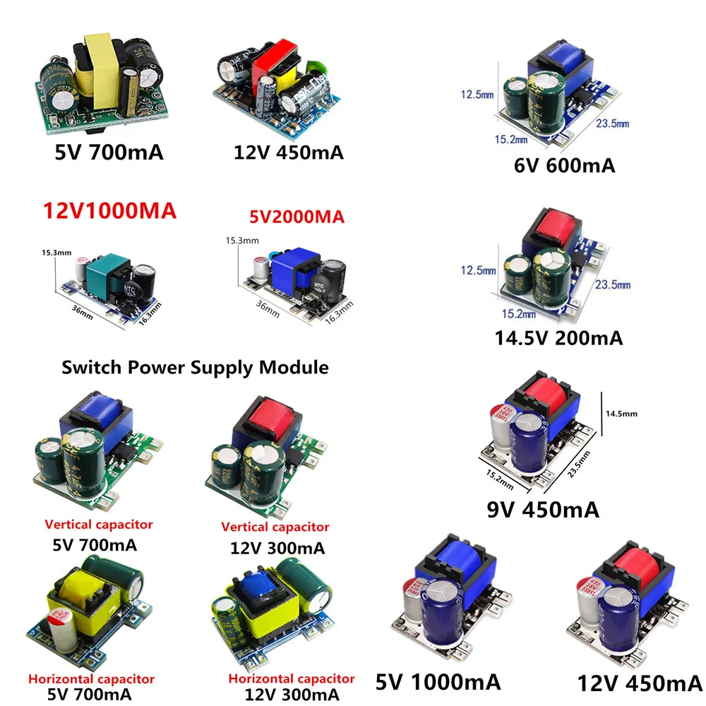 AC-DC 5V 700mA 12V 450mA 9V 500mA 3.5W Precision Buck Converter AC 220V 5V DC Step Down Transformer แหล่งจ่ายไฟโมดูล 1