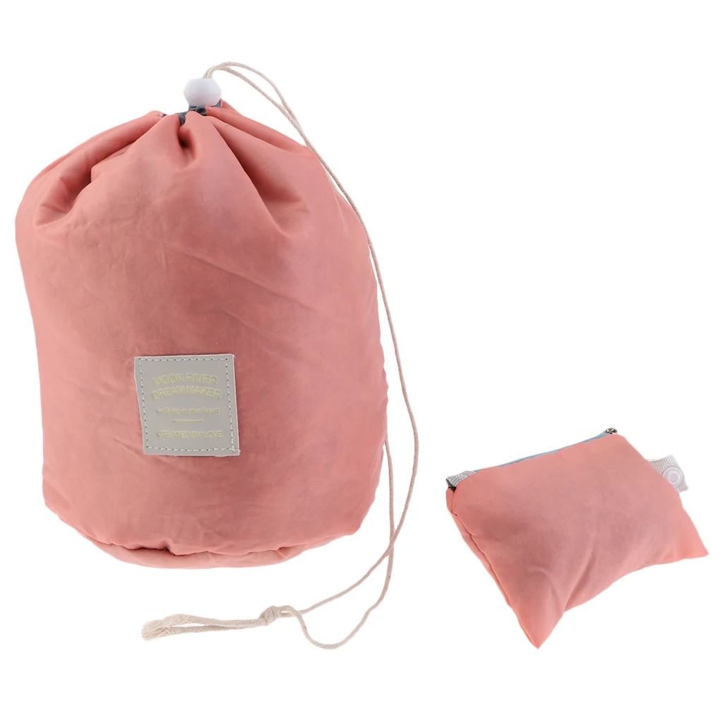 Waterproof Drawstring Bucket Pouch Toiletry Bathroom Tote Bag for Makeups Women Jewelry Camp Cooking Supplies