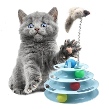 

1 Four-layer Cat Turntable Can Be Inserted Into The Cat Stick Puzzle Interactive Toy Pet Turntable Toy