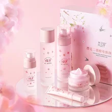  Japan Sakura 5Pcs Face Skin Care Kits Repairing Anti-aging Anti-wrinkle Moisturizing Whitening Face Tonic Cream Beauty Products 