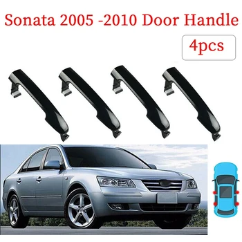 

Exterior 4Pcs Door Handle Fits for Hyundai Sonata 2005 -2010, for Front Rear Left Right Side Black