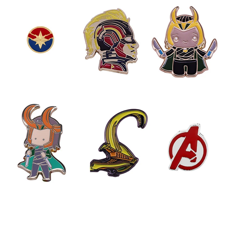 ディズニー伝説アベンジャーズキャプテン 驚異ケイトンロキブローチフィルムに触発バッジドロップオイルピンかわいいギフト ブローチ Aliexpress
