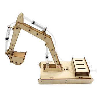 

Wooden Hydraulic Excavator Model Children's Manual Experimental Model Assembly Toy