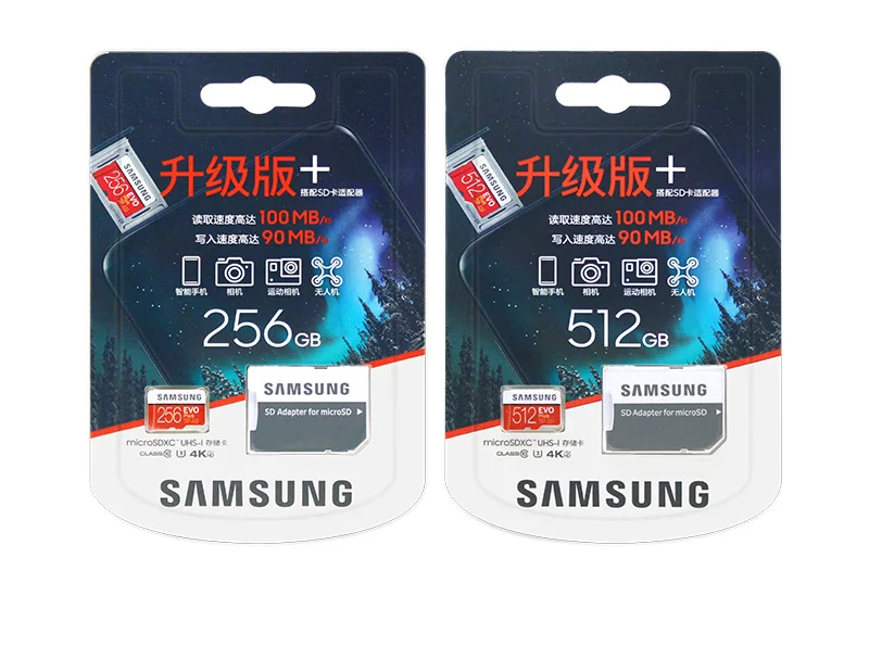 SAMSUNG Micro SD Card 256G 128GB 64GB 100Mb/s Class10 U3 UHS-I MicroSDXC Grade EVO+ Micro SD Card Memory Card TF Flash Card memory card 8gb