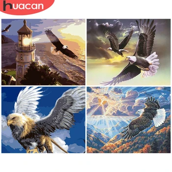 

HUACAN Paint By Number Handpainted Wall Art Pictures By Number Eagle Animal Drawing Acrylic Gift Home Decor