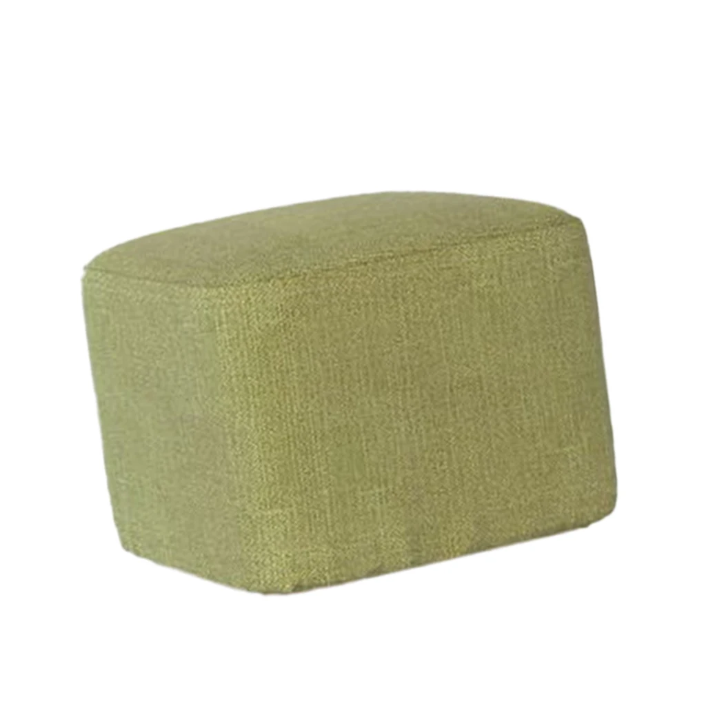 Linen Cotton Ottoman Cover Square Stool Covers Slipcover for Footstool Decor, 8 Colors choice