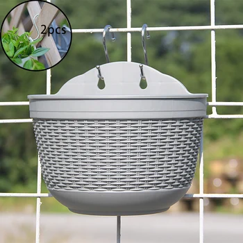 

Wall Hanging Flower Pots Garden Fence Balcony Basket Plant Pot Planter Decor Hanging Flower Pot Baskets Storage Flower Home Pot