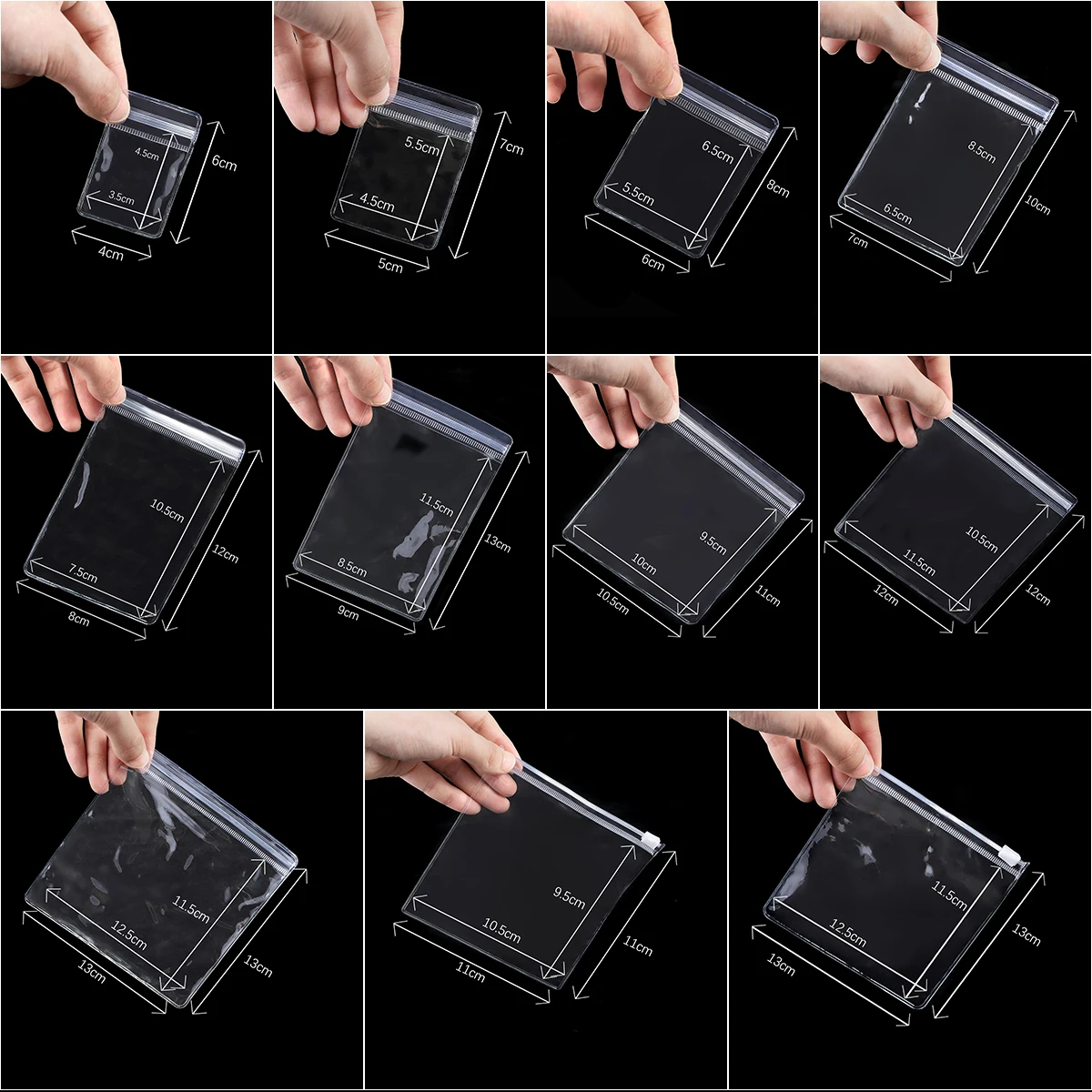 100Pcs Anti-oxidation Resealable Plastic Bag Clear Zip Lock Jewelry Storage  Bags