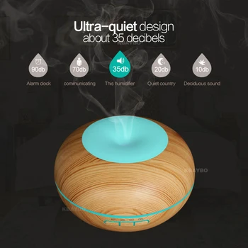 

Air Humidifier Aroma Essential Oil Diffuser Wood Grain Ultrasonic Cool Mist Humidifier for Office Home Bedroom Living Room300ml