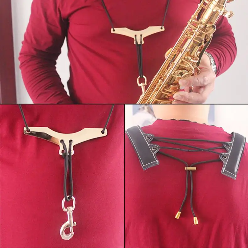 Genuine Leather Saxophone Double Shoulder Neck Strap Cowhide Material Adjustable Sax Stage Play Neck Belt Saxophone strap Genuine Leather Saxophone Double Shoulder Neck Strap Cowhide Material Adjustable Sax Stage Play Neck Belt Saxophone strap