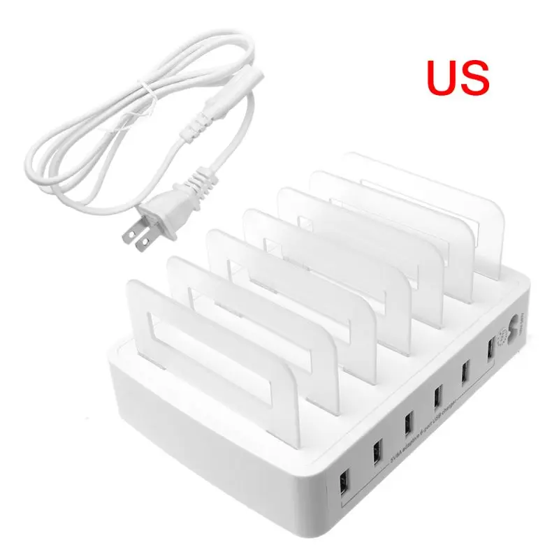 Умное зарядное устройство USB устройство для быстрой зарядки док-станция 6 портов 2.4A мобильных телефонов, планшетов несколько Организатор устройств настольная подставка питания