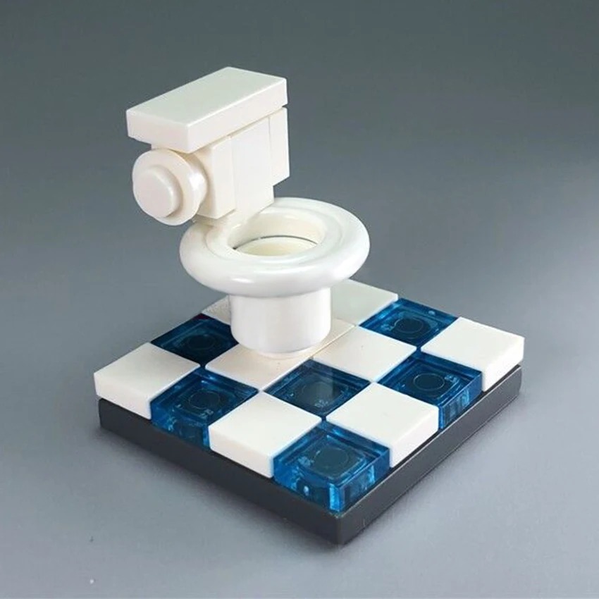 Single Legoingly Toilet Bowl City MOC Figures Home House Accessories Building Blocks Bricks DIY Kids Educational Toys Sets (4)