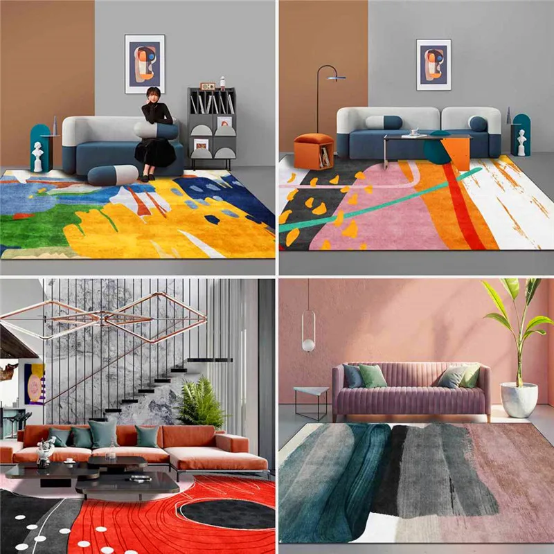 

Fashion Northern European-Style Abstract Stripes Rug Bedroom Living Room Carpet Kitchen Bathroom Floor Mat Bed Blanket