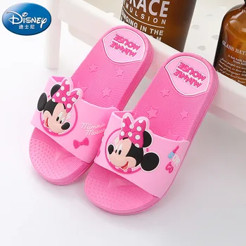 

Disney Children's Slippers Boys Girls Minnie Mickey mouse Home Kindergarten Bathroom anti-slip Baby Sandals Slippers