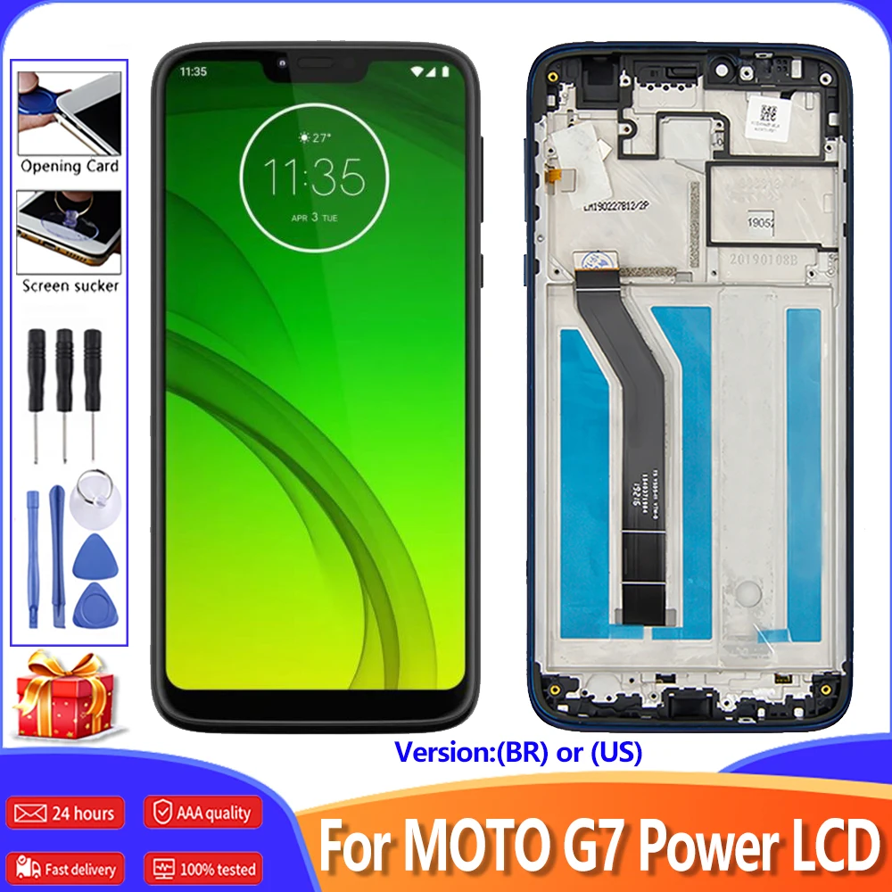 ЖК-дисплей 6 2 дюйма для Motorola Moto G7 Power сенсорный экран дигитайзер в сборе с рамкой