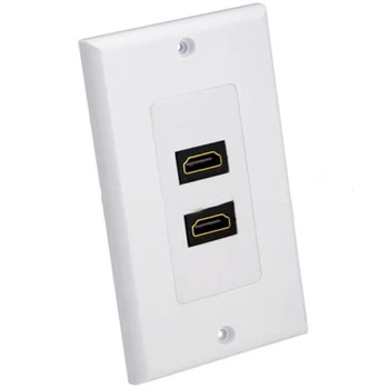 

Dual HDMI Wall Plate Panel Female 2Port AV Audio Video Outlet HD 1080p Coupler 100pcs