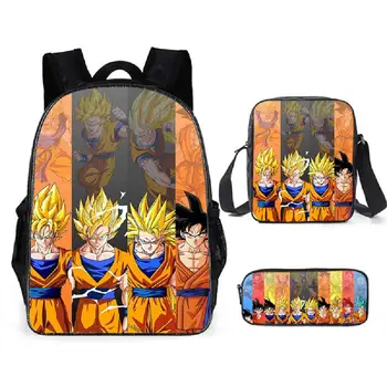 

Anime Dragon Ball Design School Bags Capacity Print 3pcs/set Backpack for Children Boys Mochila Feminina Leisure Daypacks