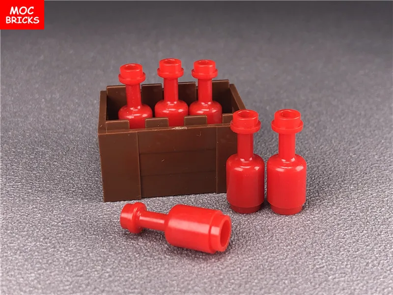 Распродажа набор кубики бутылка для посуды MOC 95228 с фруктовой корзиной DIY игрушки