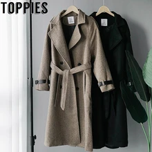 Зимнее шерстяное пальто для женщин Doulbe однобортное длинное пальто корейское пальто толстое хлопковое Стеганое пальто
