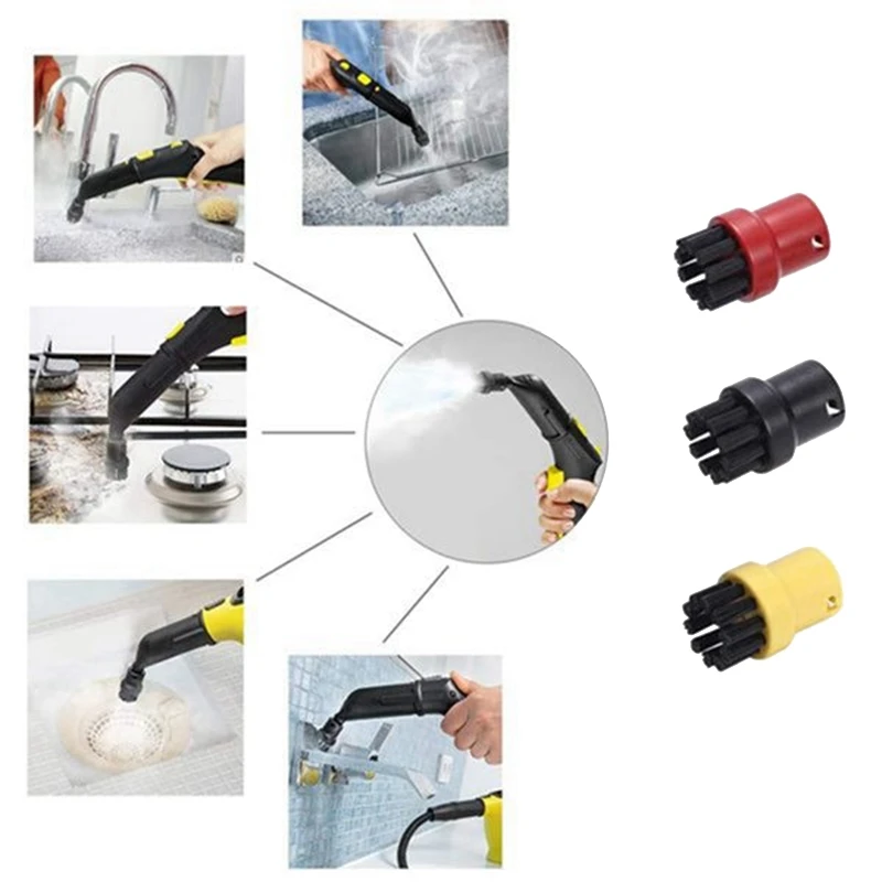 AD-Steam Cleaner Cleaning Glass Window Nozzle Round Brush For Karcher SC1 SC2 SC3 SC4 SC5