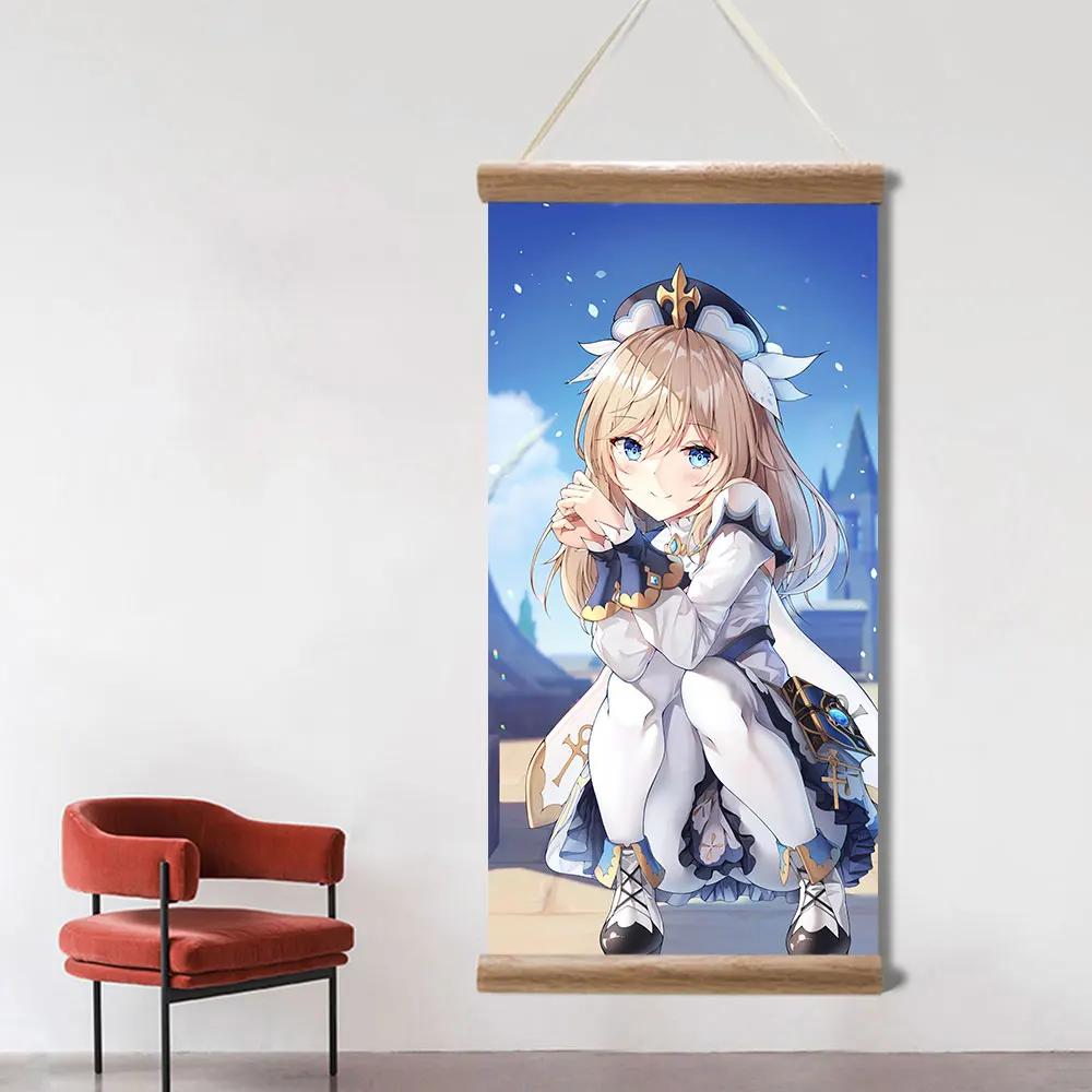 Genshin Impact Poster Barbara Ganyu Xiao Sexy Anime Picture Wall Canvas Posters Art Game Scroll Paintings for Living Room Decor
