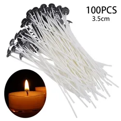 Multi-Size Cotton Wick Glass Bottles for Aromatherapy and DIY Candle Making - Set of 100 (3.5cm)