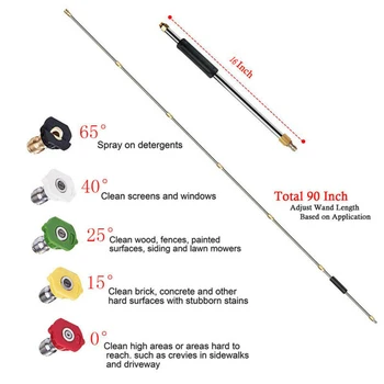 

Detailing Pressure Washer Wand Extension Hose Replacement Extendable 22Pcs