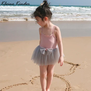 

Children's Swimwear Baby Bikini Beach Swim Dress Pink Bathing Suit Girl Bowknot Swimsuit One Piece for Girls Kids Swimming Suits