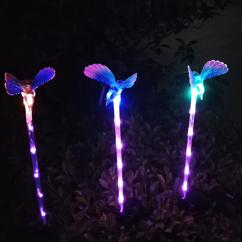 

Cross Border LED Solar Bird Lamp Colorful Outdoor Landscape Garden Hummingbird Ground Plugged Light Multi-Style Solar Lamp