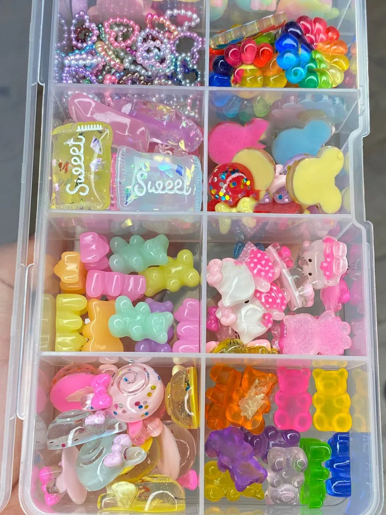 NEW 2021 Kawaii nail charm KAWAII CHARM BOX 40+ pieces (nail art) 3D Dainty Slime Charms Cabochons Ornament yhyt | Красота и здоровье