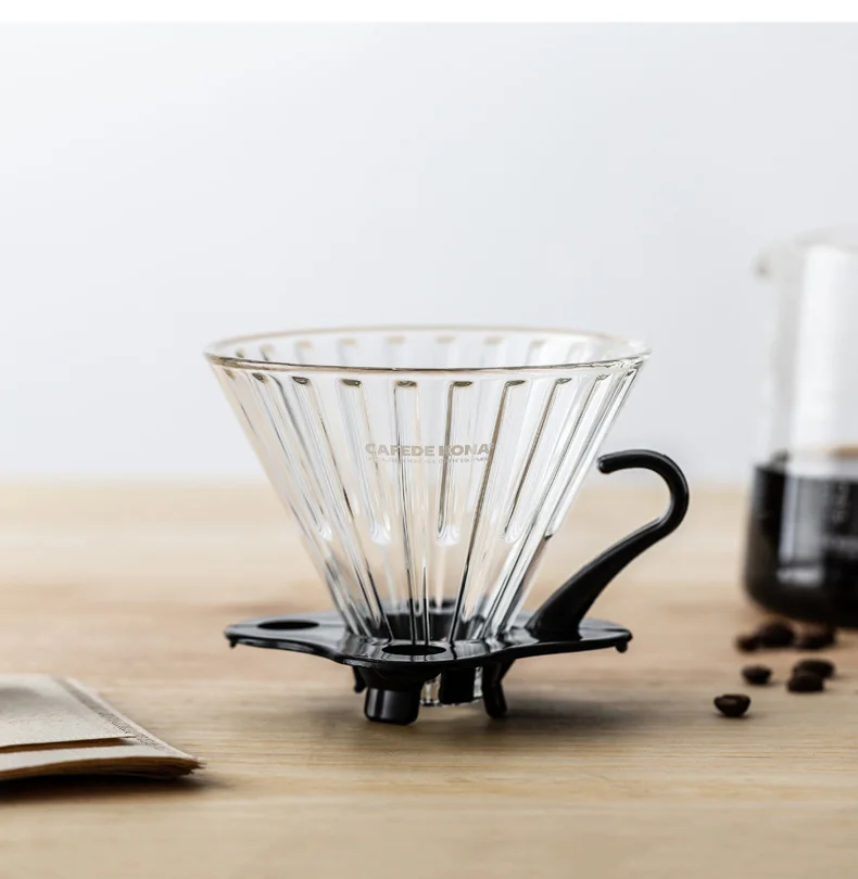CAFEDEKONA кофейная капельница V60 Термостойкое стекло 1-4 чашки КОФЕВАРКА бариста