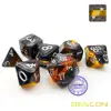 Bescon Mineral Rocks GEM VINES Polyhedral D&D Dice Set of 7, RPG Role Playing Game Dice 7pcs Set of AMBER 4