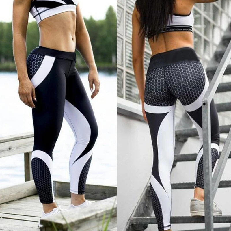 Брюки для фитнеса женские сплайсированные брюки для йоги и фитнеса спортивные и Леггинсы эластичный пояс для занятий спортом энергетические бесшовные леггинсы