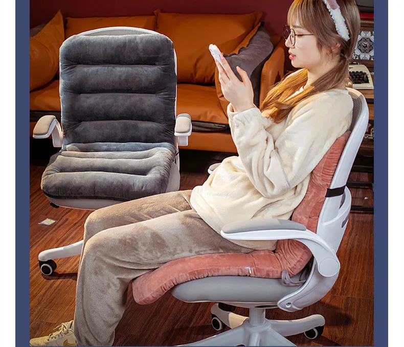 Thicken One-piece Cushion Office Sedentary Butt Mat Student Seat Back Cushions Waist Support Chair Backrest Mat Home Decoration