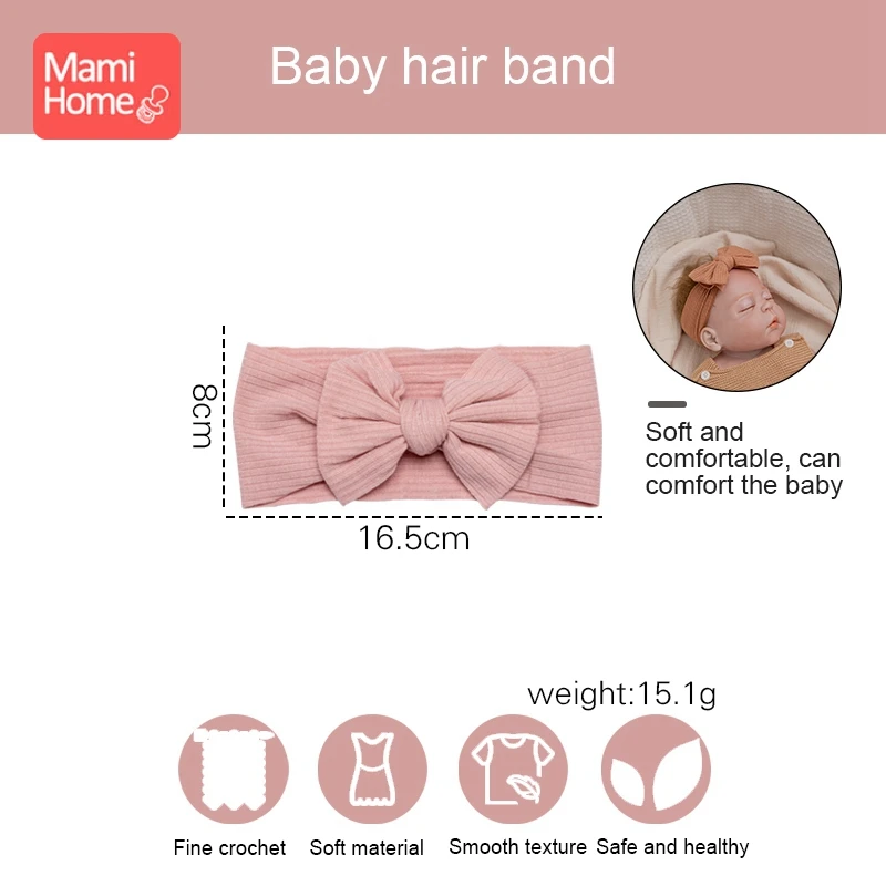 1PC Baby Hair Band Cute Bow Baby Girl Headband Teether Elastic Bowknot Newborn Hair Band Turban Set Accessories