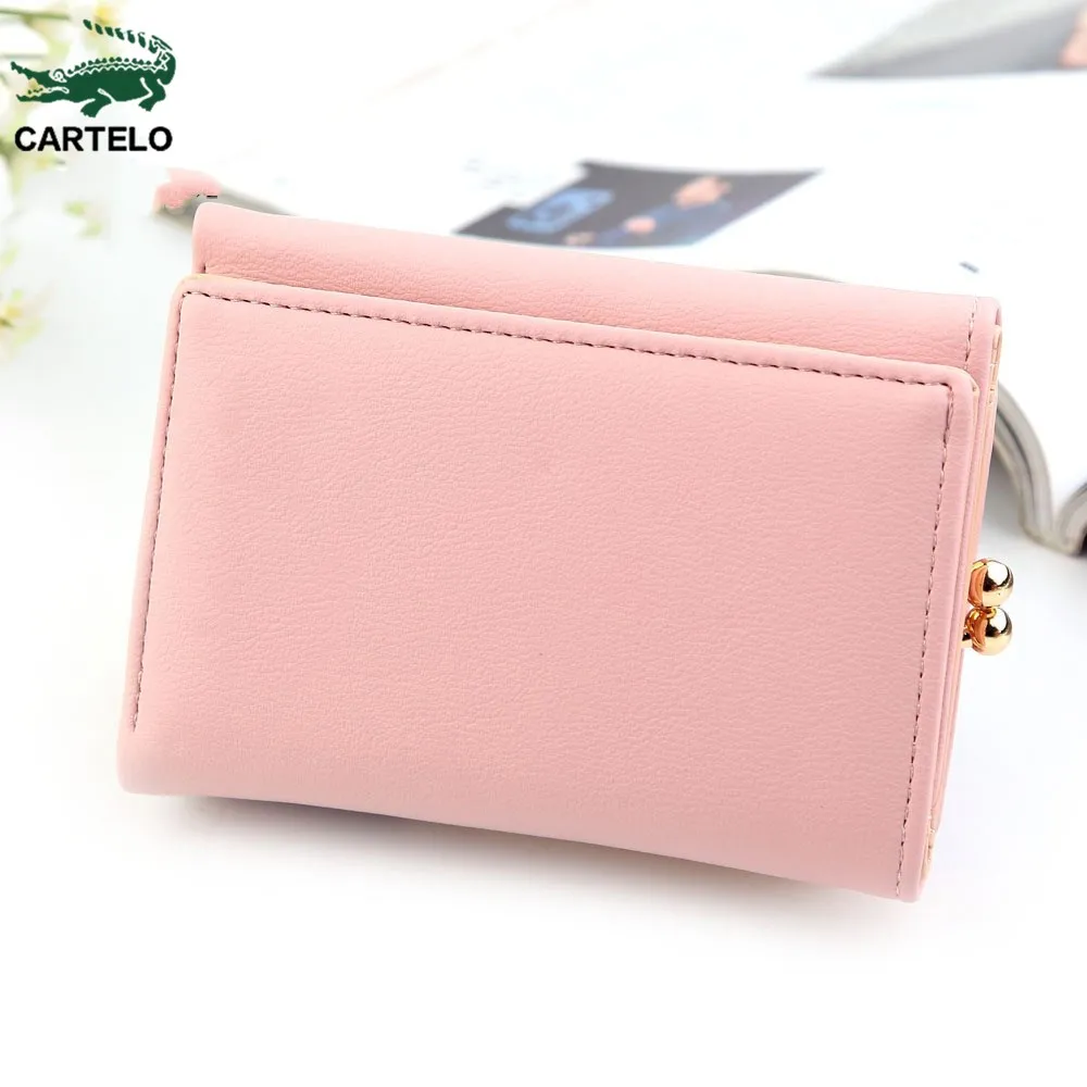 

CARTELO Short wallet ladies small wallet Korean version coin purse multi-card bit tri-fold wallet women personalized purses