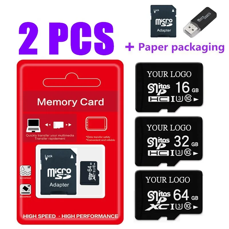 Карты памяти Micro SD 2 шт. высокоскоростные класс 10 512 ГБ 256 128 64 32 16 8 4 Гб TF-карта для