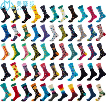 

10 Pairs Per Set Wholesale Funny Crazy Colorful Cool Mens Fashion Dress Cotton Fancy Socks Crew Happy Socks