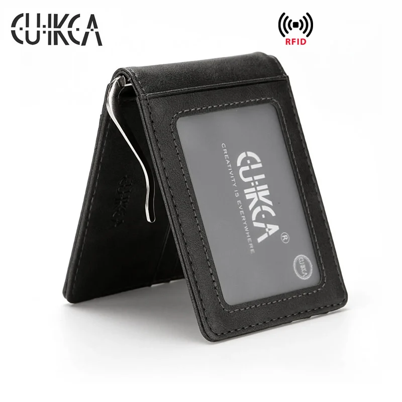 CUIKCA унисекс Rfid Бумажник кошелек с зажимом для денег женщин и мужчин