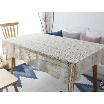 

Crochet Tablecloth Handmade Rectangular Lace Tablecloth Dust Piano Furniture Cotton Tablecloth 140X140/180cm